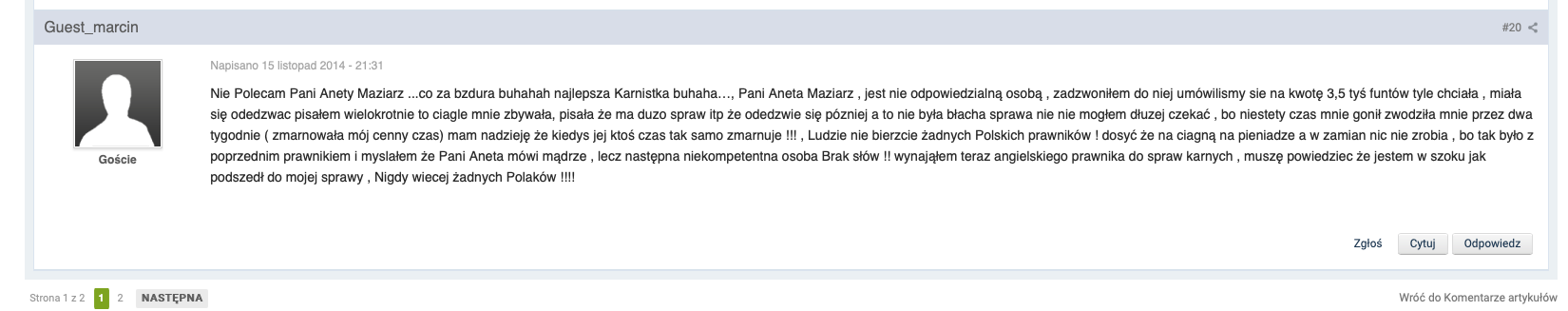 Aneta Maziarz Solicitors Opinie